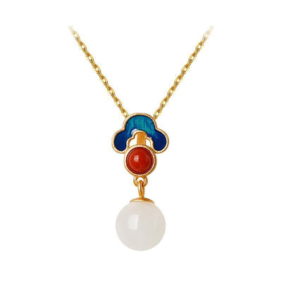White Jade Charm Necklace - Buddha Walks Shop