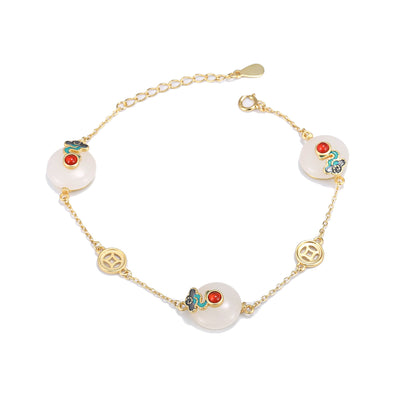 Feng Shui Coins Wealth Jade Bracelet - Buddha Walks Shop