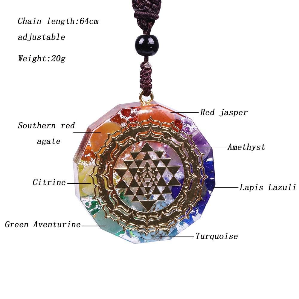 Sacred Sri Yantra Orgonite Chakra Necklace - Buddha Walks Shop