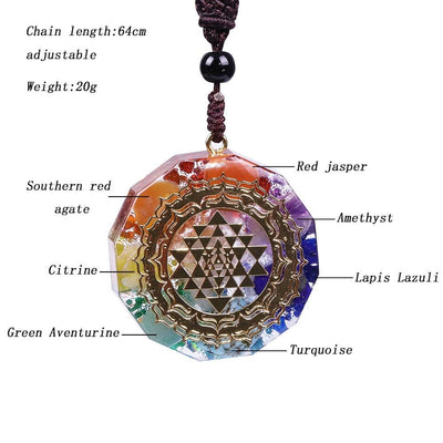 Sacred Sri Yantra Orgonite Chakra Necklace - Buddha Walks Shop