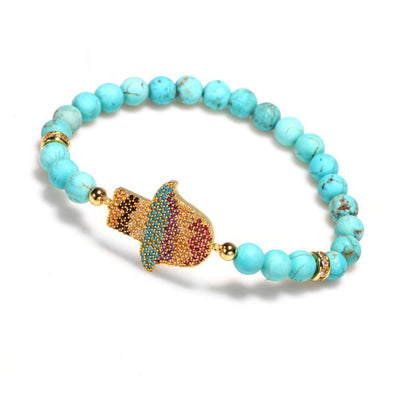 Natural Turquoise Protection Bracelet - Buddha Walks Shop
