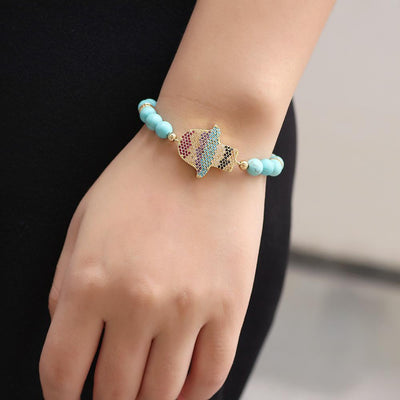 Natural Turquoise Protection Bracelet - Buddha Walks Shop