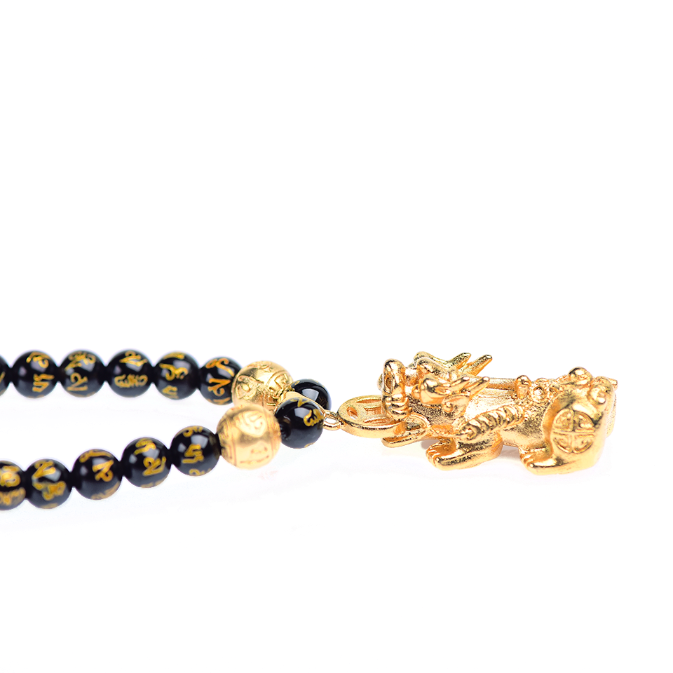 Feng Shui Black Obsidian Wealth Necklace - Buddha Walks Shop