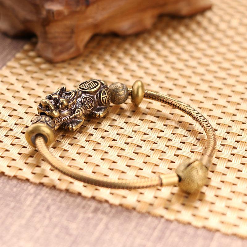 Good Luck Vintage Pixiu Charm Bangle - Buddha Walks Shop