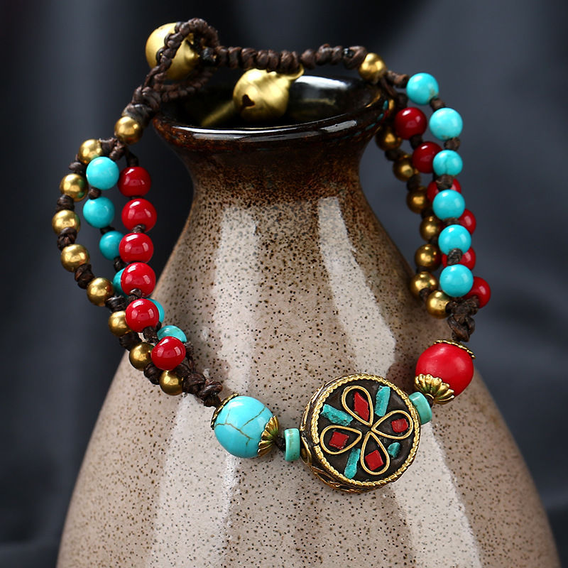 Tibetan Ethnic Turquoise Beads Bracelet