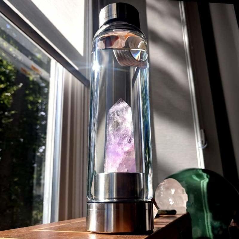 Crystal Gemstone Water Bottle - Buddha Walks Shop