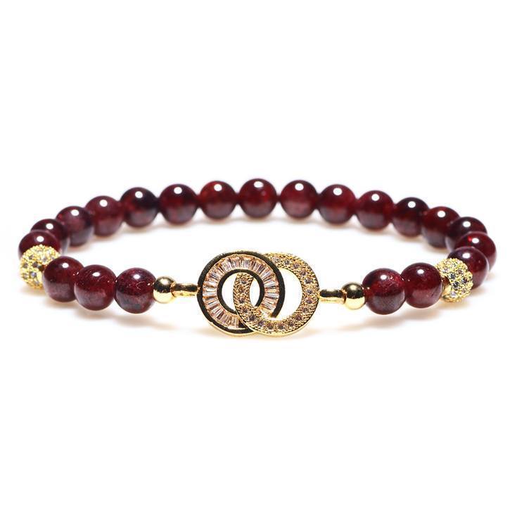 Natural Garnet Charm Bracelet  Limited Edition - Buddha Walks Shop