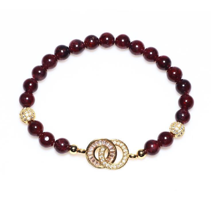 Natural Garnet Charm Bracelet  Limited Edition - Buddha Walks Shop