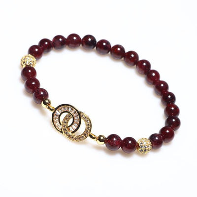 Natural Garnet Charm Bracelet  Limited Edition - Buddha Walks Shop