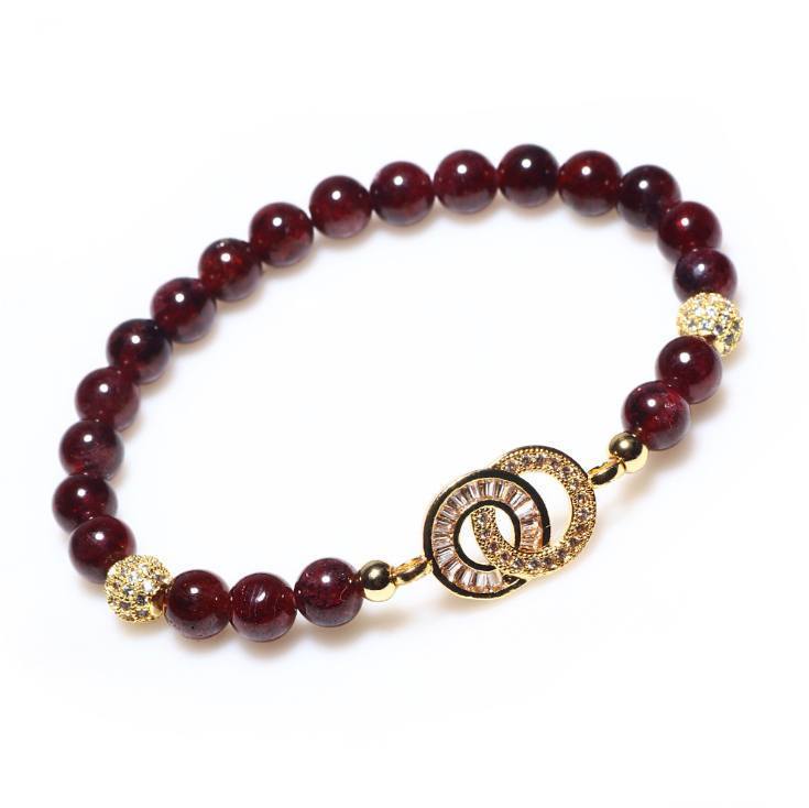 Natural Garnet Charm Bracelet  Limited Edition - Buddha Walks Shop