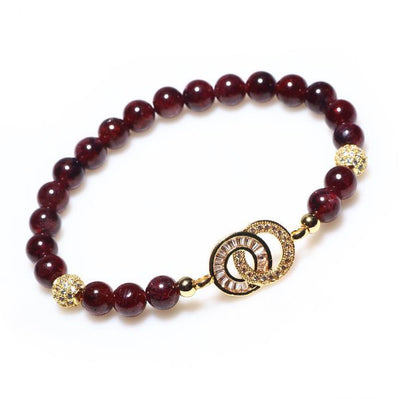 Natural Garnet Charm Bracelet  Limited Edition - Buddha Walks Shop