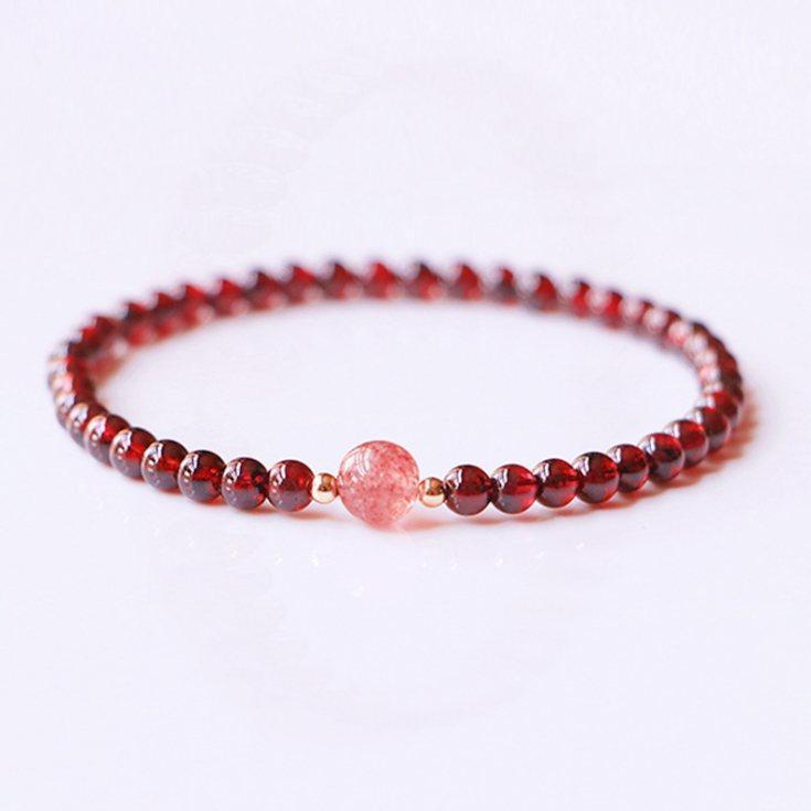 Natural Garnet Lucky Charm Healing Bracelet  Limited Edition - Buddha Walks Shop