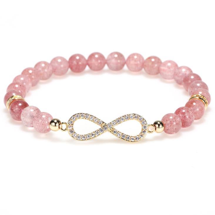 Natural Strawberry Quartz Positivity Healing Bracelet  Limited Edition - Buddha Walks Shop