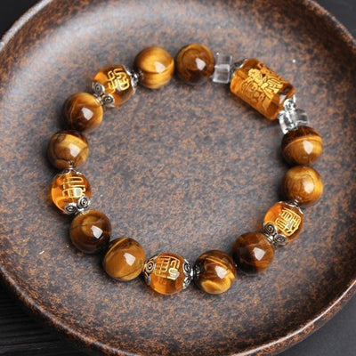 Natural Tiger Eye Fortune Lucky Bracelet - Buddha Walks Shop