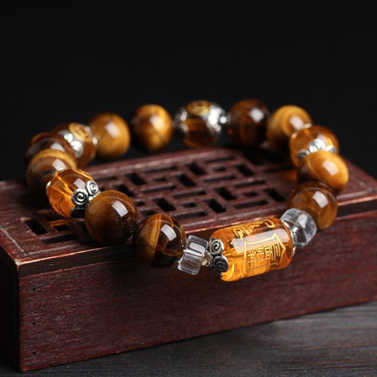 Natural Tiger Eye Fortune Lucky Bracelet - Buddha Walks Shop