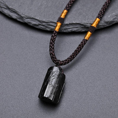 Black Tourmaline Healing Stone Necklace - Buddha Walks Shop