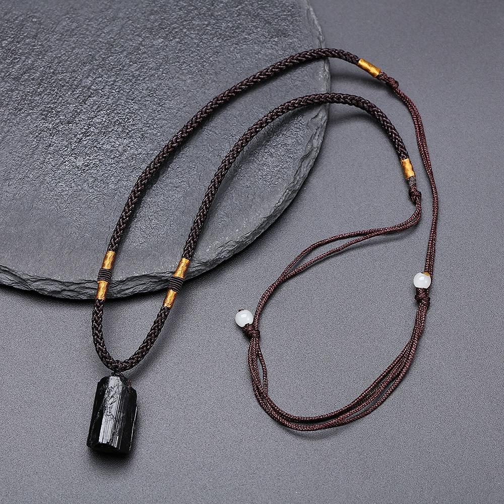 Black Tourmaline Healing Stone Necklace - Buddha Walks Shop