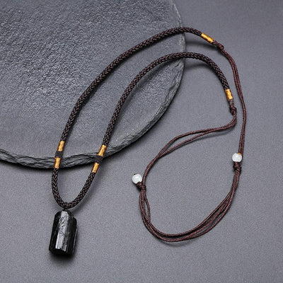 Black Tourmaline Healing Stone Necklace - Buddha Walks Shop