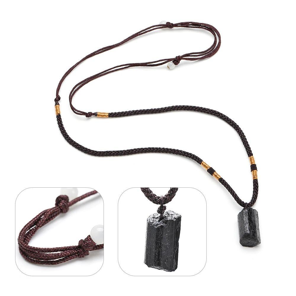 Black Tourmaline Healing Stone Necklace - Buddha Walks Shop