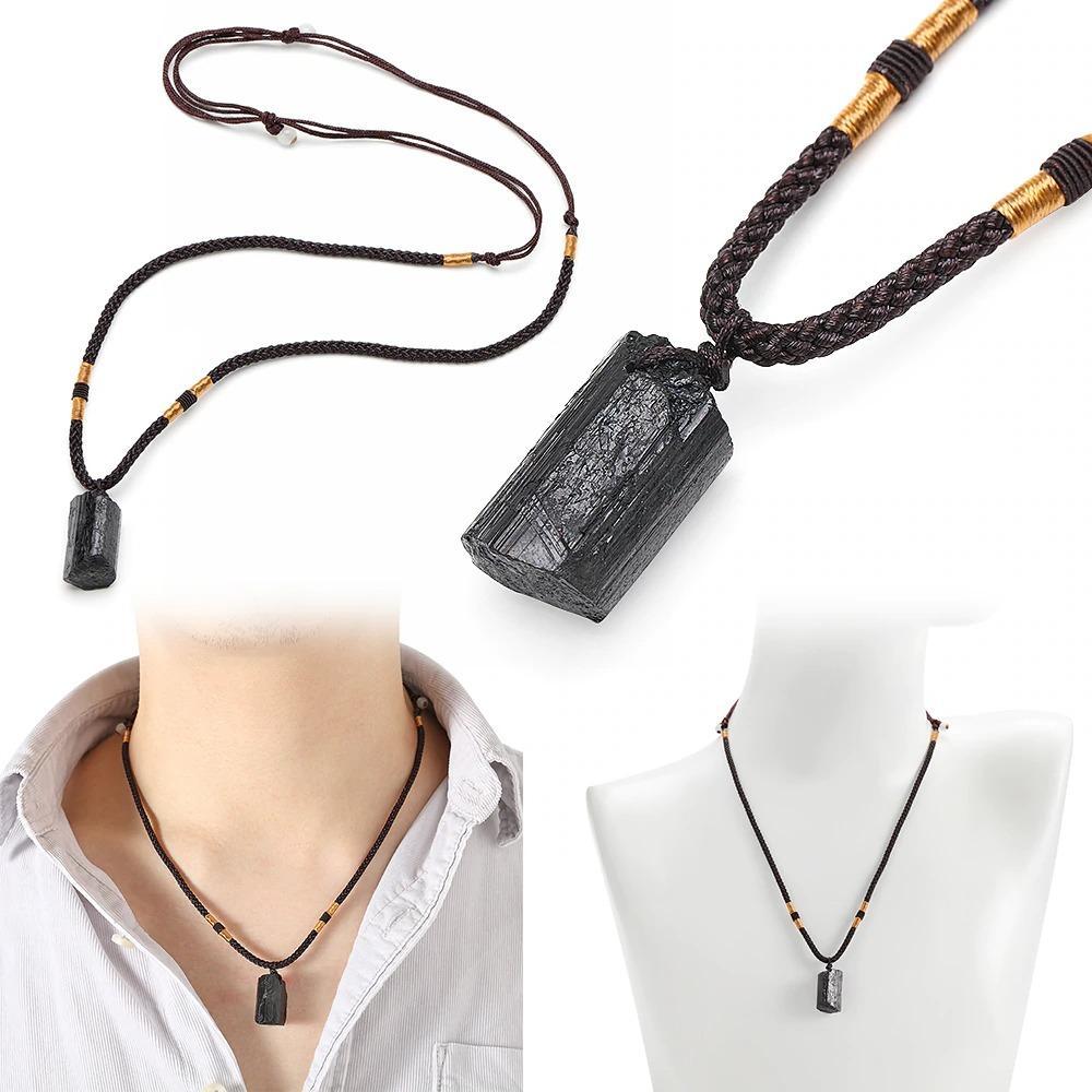 Black Tourmaline Healing Stone Necklace - Buddha Walks Shop