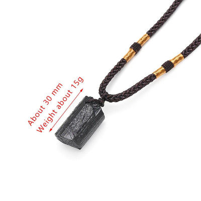 Black Tourmaline Healing Stone Necklace - Buddha Walks Shop