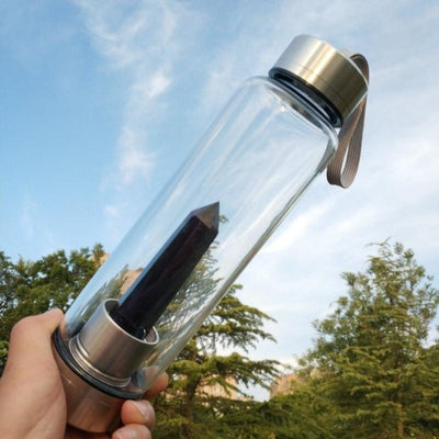 Crystal Gemstone Water Bottle - Buddha Walks Shop