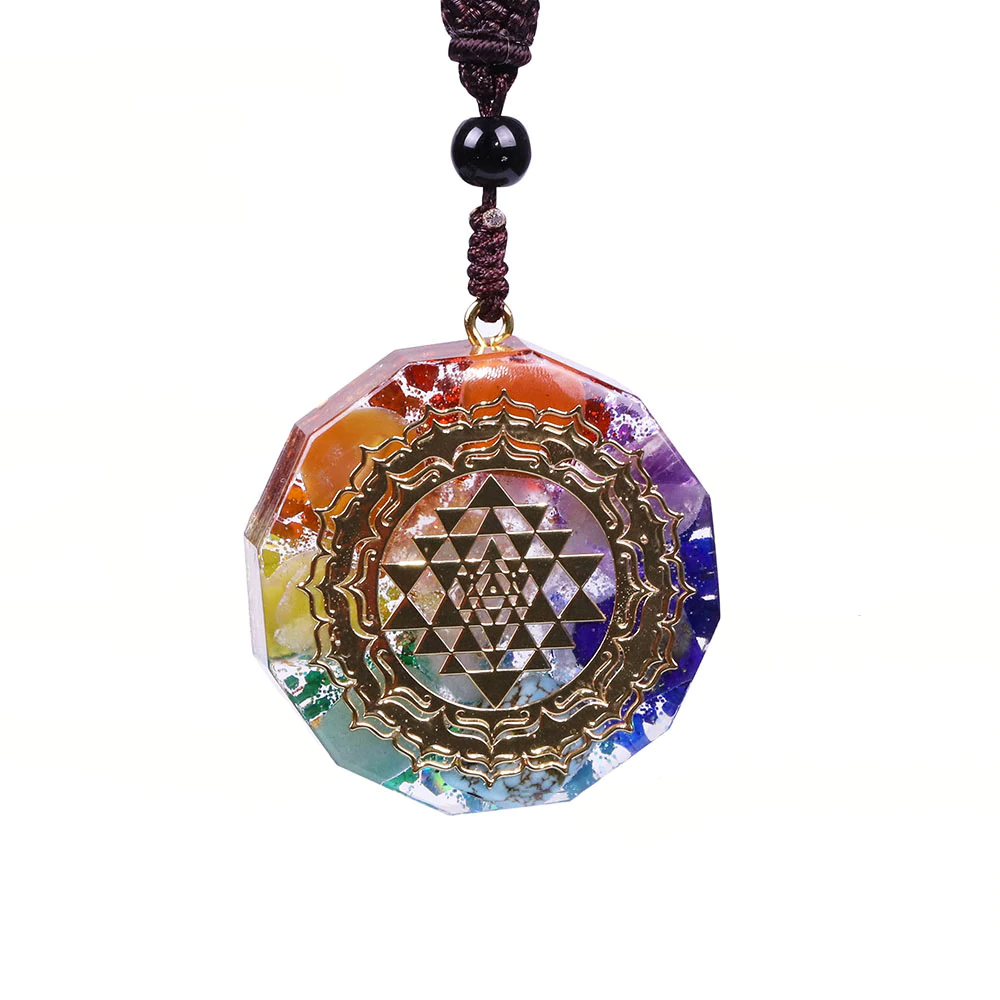 Sacred Sri Yantra Orgonite Chakra Necklace - Buddha Walks Shop