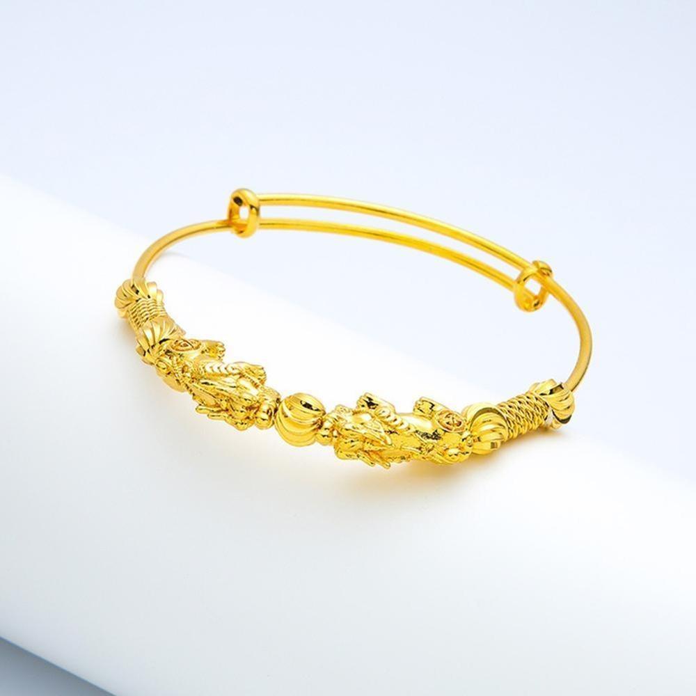 Double Pixiu Wealth Bangle - Buddha Walks Shop