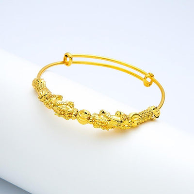 Double Pixiu Wealth Bangle - Buddha Walks Shop