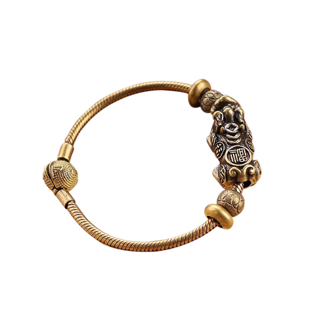 Good Luck Vintage Pixiu Charm Bangle - Buddha Walks Shop